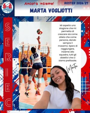 ROSTER SERIEC 2026/27 : ancora insieme Marta !!!
