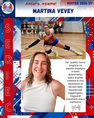 ROSTER SERIEC 2026/27 : ancora con noi Martina !!!